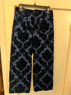 Maeve Black Velvet Burnout Wide Leg Pants